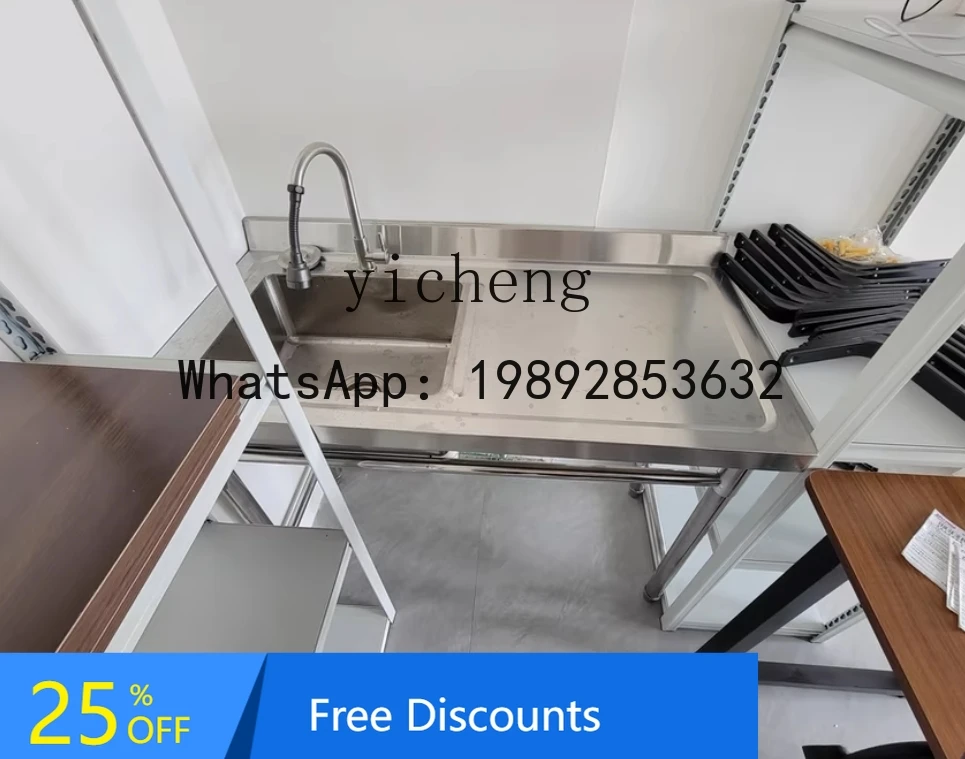 Stainless Steel Sink with Stand Kitchen Sink for Washing Dishes and Vegetables with Platform for Canteen