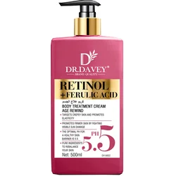 Retinol Reafirmante Hidratante Loção Corporal, Creme Rugas, Aumenta a Firmeza da Pele, Rosto e Corpo, Pele Seca, Melhora a Elasticidade, PH 5.5