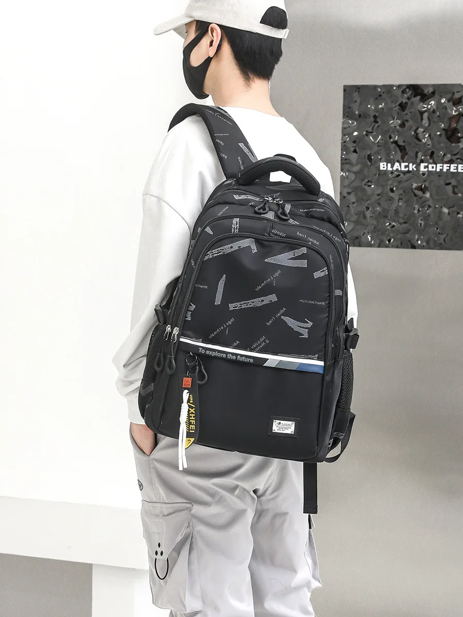 Camouflage graffiti Men's Backpacks Oxford Waterproof Shool Bags Laptop Bag Travel Backpack Senior High School Student Schoolbag - view 6