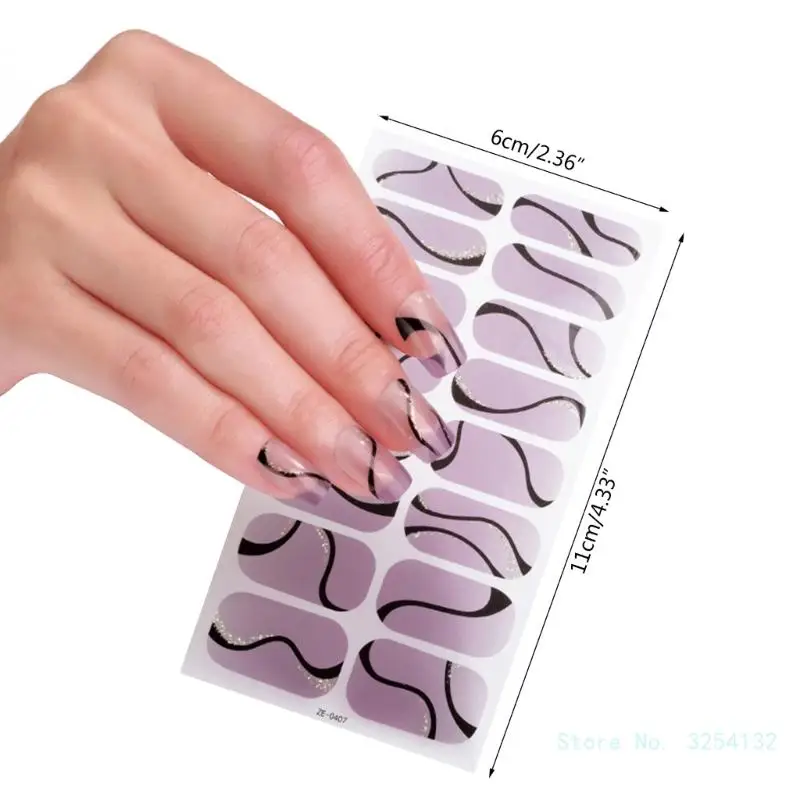 1 foglio Semi polimerizzato Gel unghie Art cursori Manicure Decor UV LED Nail Semi Cured Gel Design decalcomanie per unghie moda Nail Sticker Decor