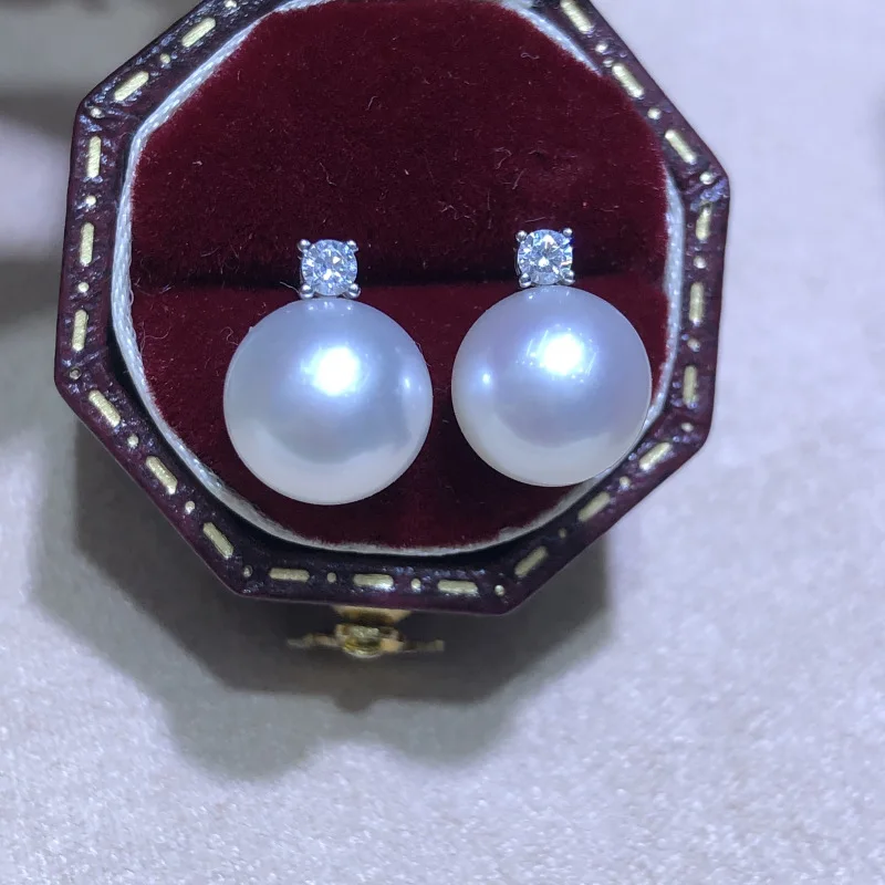Wholesale S925 Sterling Silver Earrings Mount Findings Settings Base Mounting Parts Accessory for 7-10mm Pearls 10 pairs/lot