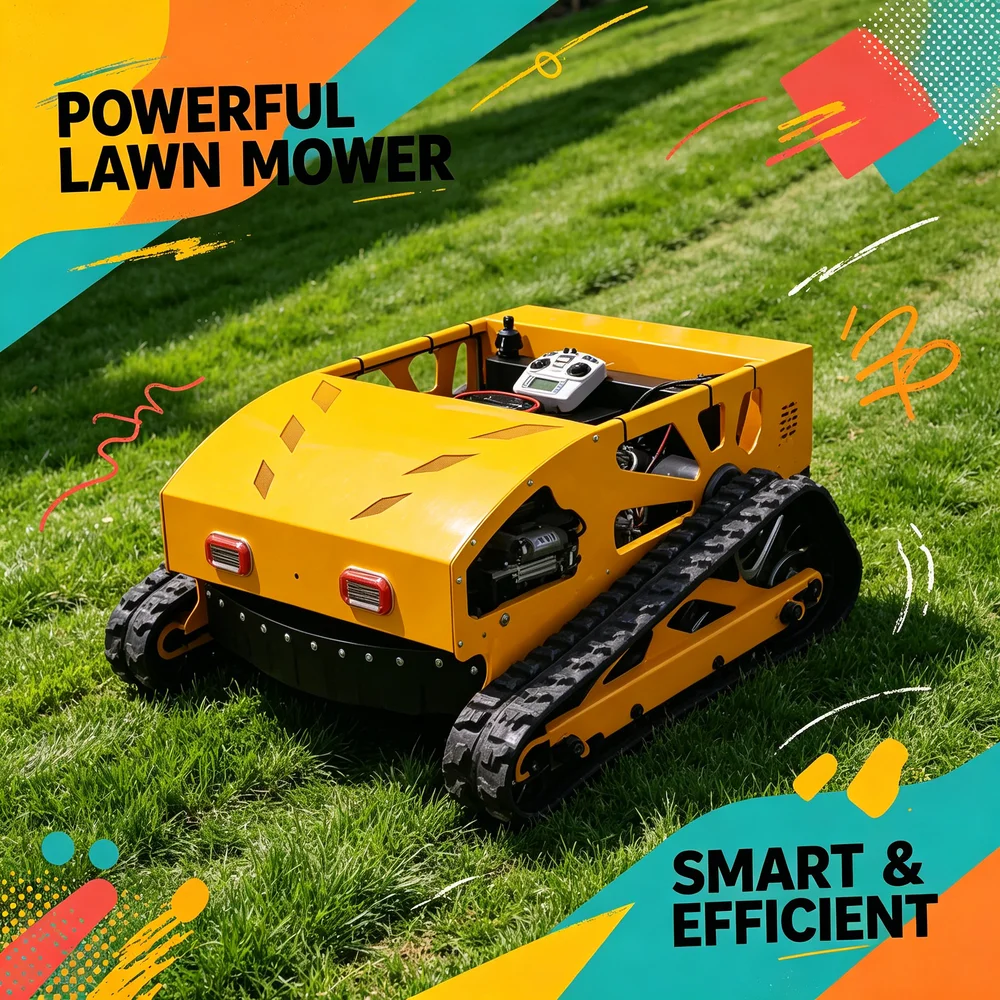 

Simple Drive Remote Control Lawn Mower Customizable Product for Thick Grass Rough Terrain Stable Tool for Farm Use