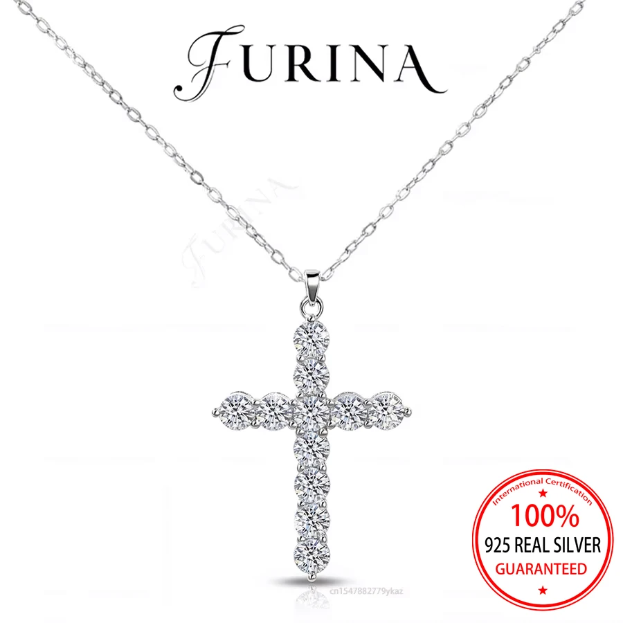 

Серебряное колье S925 с подвеской-крестом из муассанита VVS, сдержанная роскошь, лучший выбор для женщин. Горячая новинка 2026: Ювелирные украшения в подарок