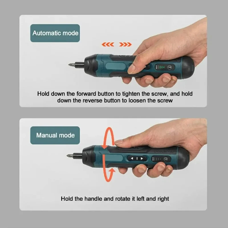 Mini Cordless Electric Screwdriver 1300mah Rechargeable Adjustment Power Drill Multi-function Disassembly Torque Repair Tools