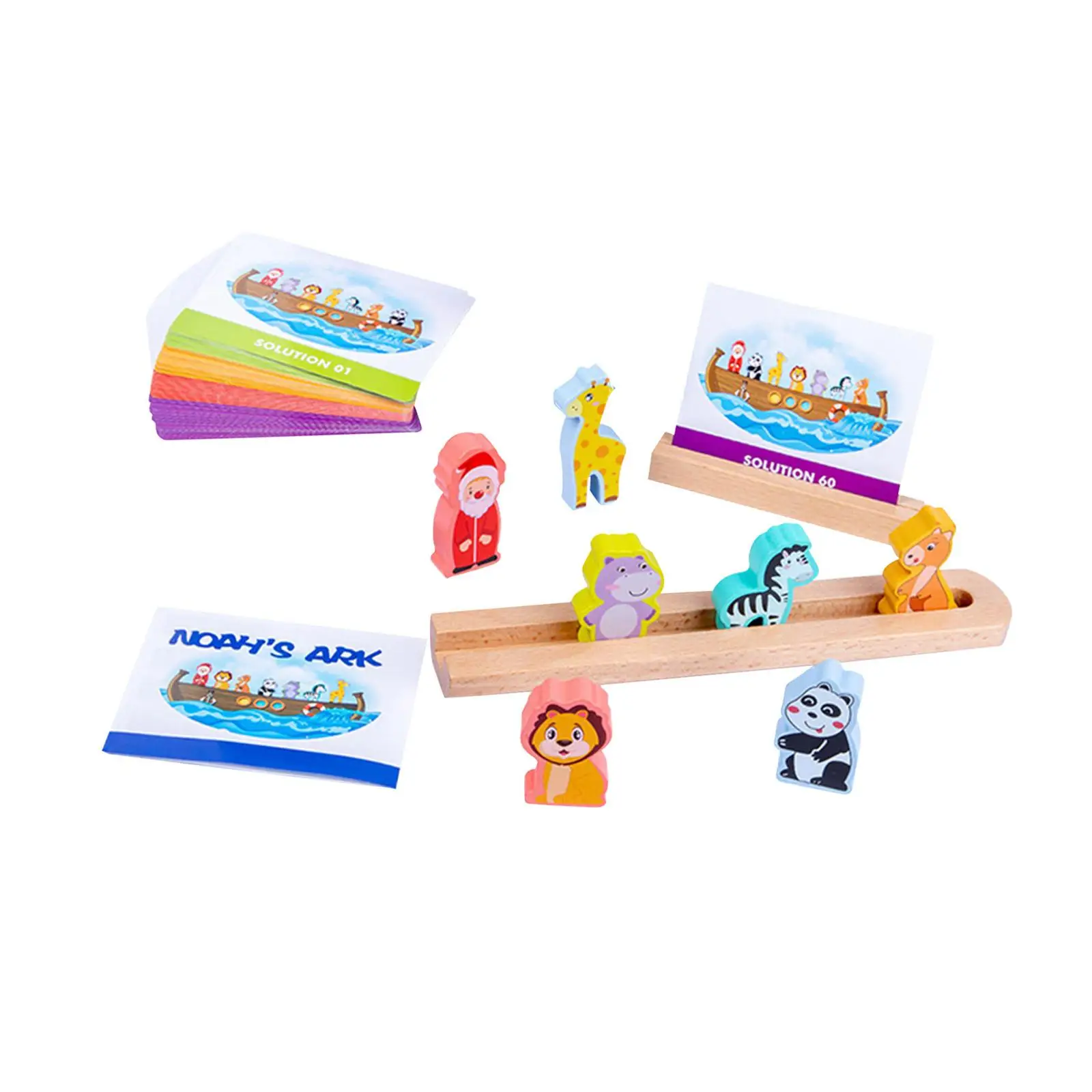 Wooden NOAH Ark Toy Set Animal Shape Sorter for Exercise Observation and Judgment Ability Preschool Parent Child Interactive