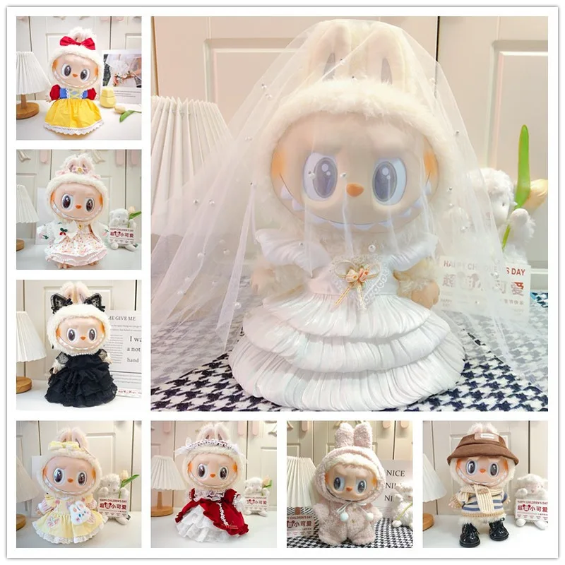 38cm labubu roupas boneca primavera bonito traje terno vestido de bebê vestido de casamento terno bonito decorativo roupas pequenas