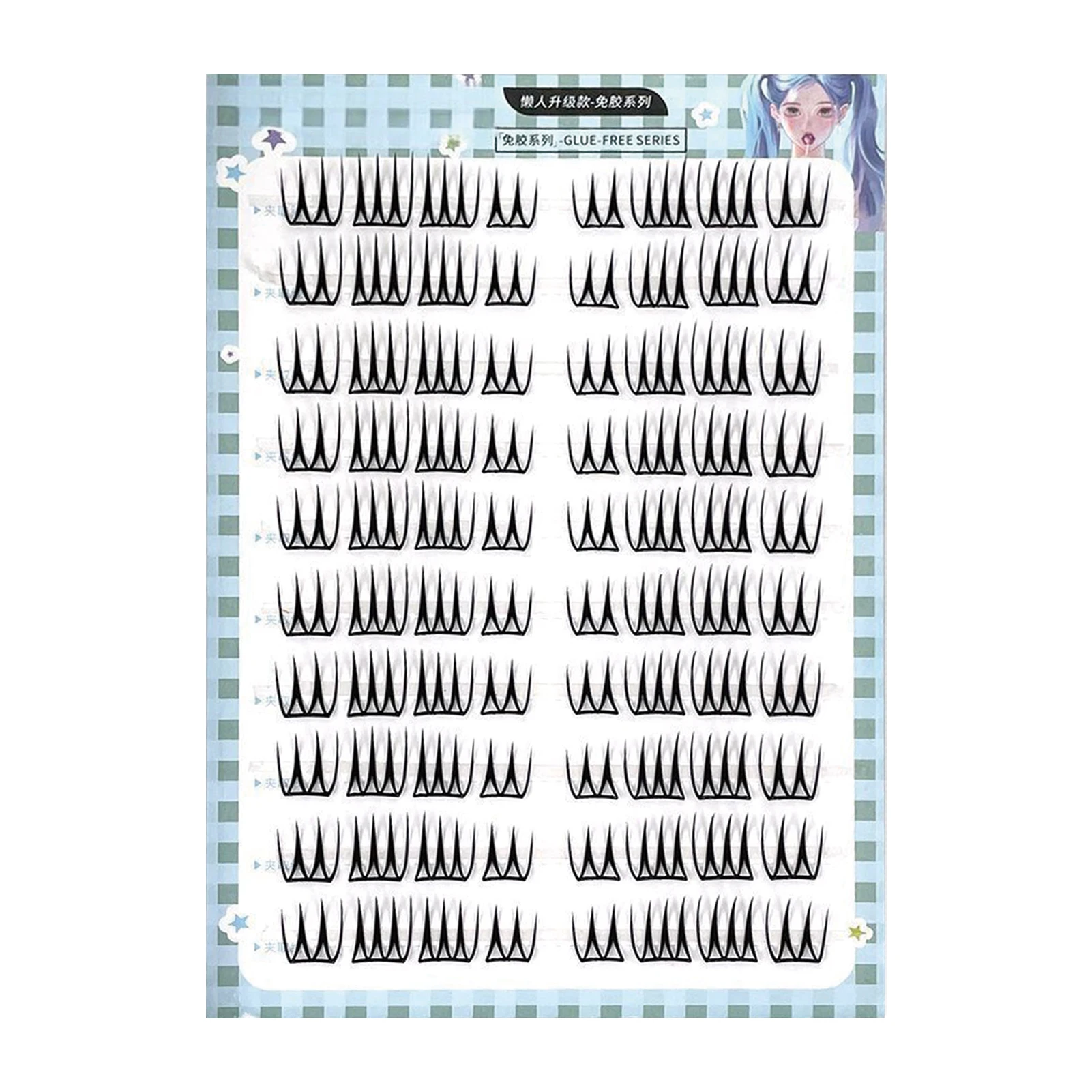 10-reihige Einzelwimpern-Cluster, segmentierte natürliche Wimpernverlängerung, Fuchsstil, fliegende falsche Wimpern, Make-up-Werkzeug