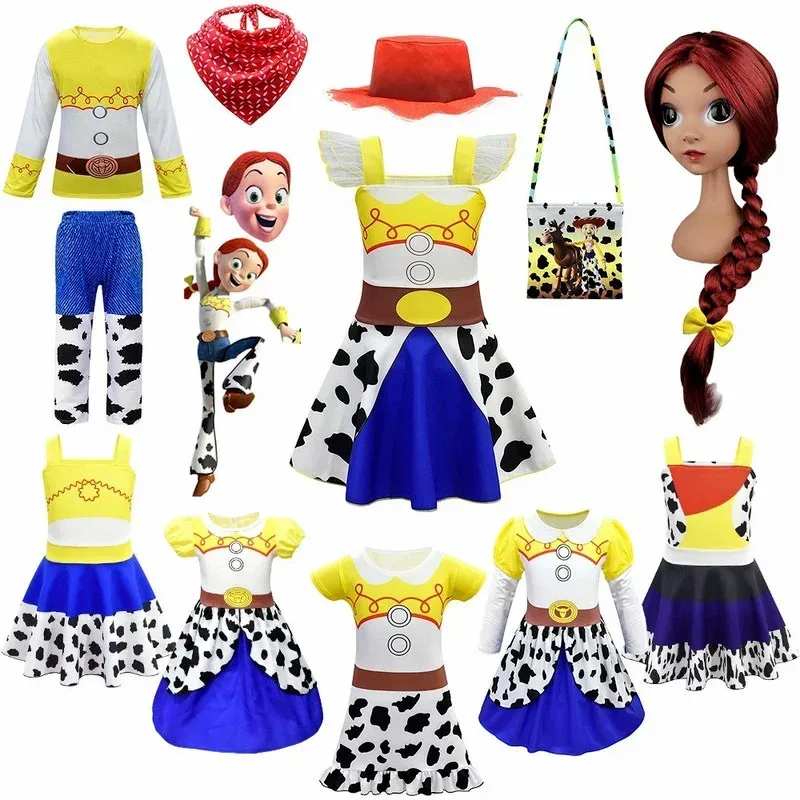 2025 11 Halloween Toy Story 4 vestido Jessie para niña, ropa con estampado 3D de dibujos animados, disfraz de vaquera para bebé, disfraz infantil, disfraz de Buzz Lightyear Fan