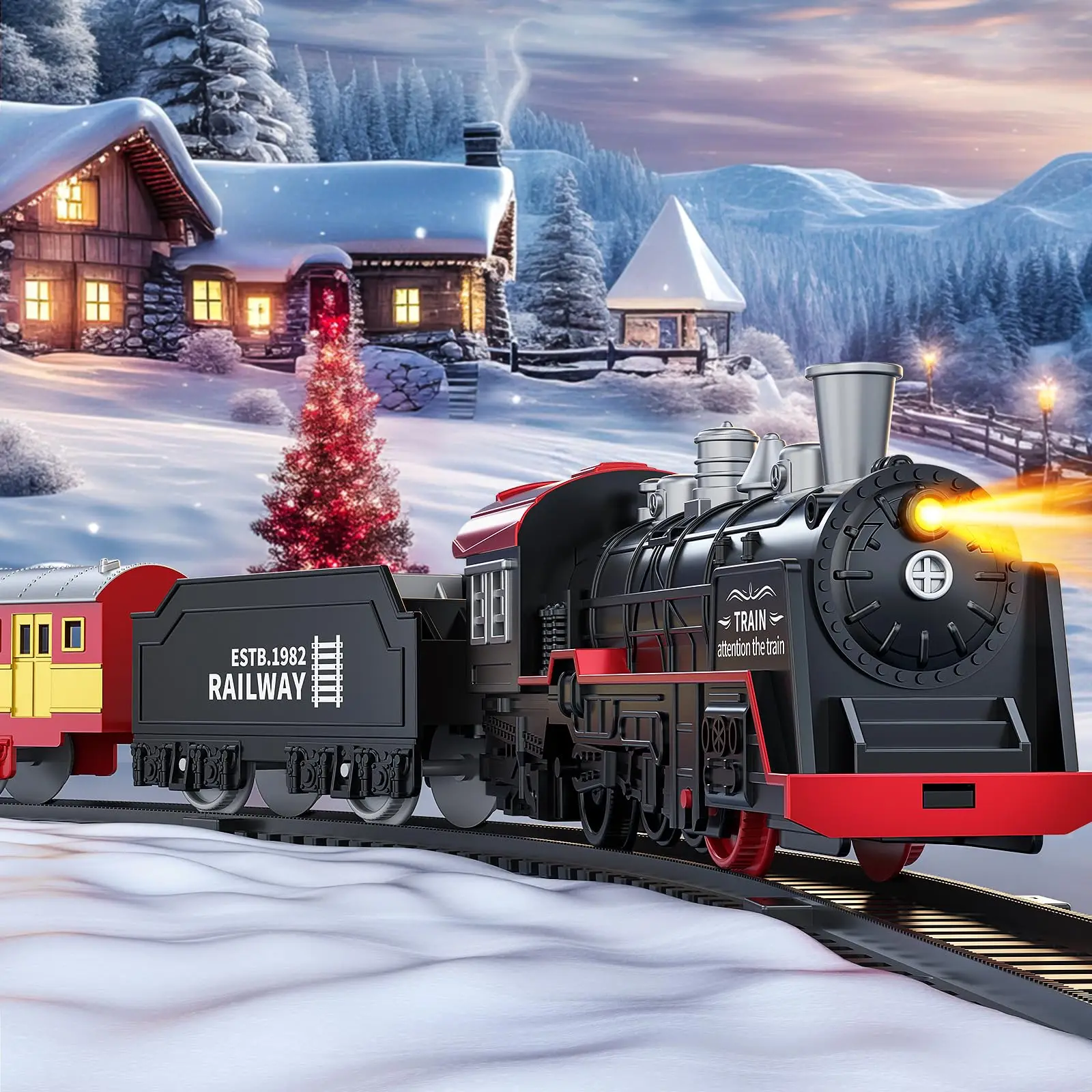 1 conjunto de trilho de trem elétrico com som retro simulação ferroviário modelo carro crianças brinquedos ferroviários presente natal