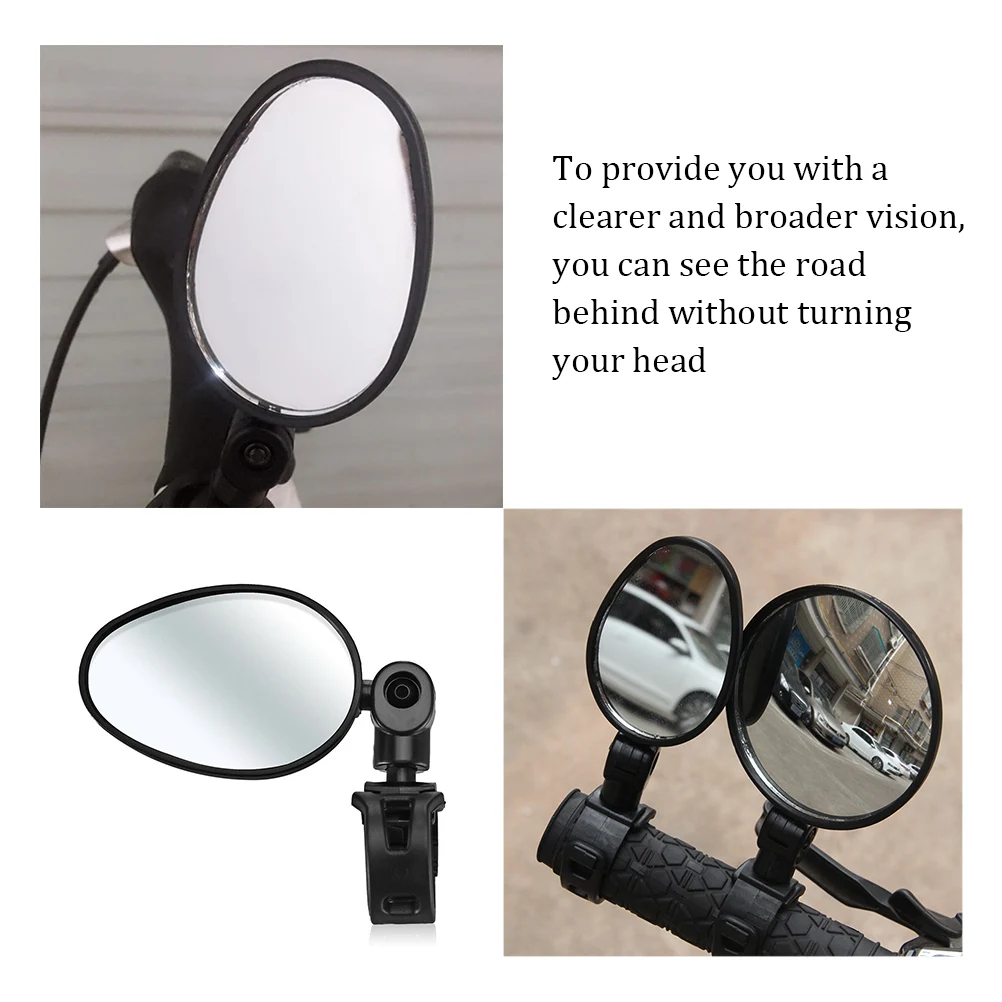 1 Pair Motorcycle Mirrors Bike Rotatable Adjustable Rearview Universal Handlebar Mirror For Road Bike Cycling 360 Degree