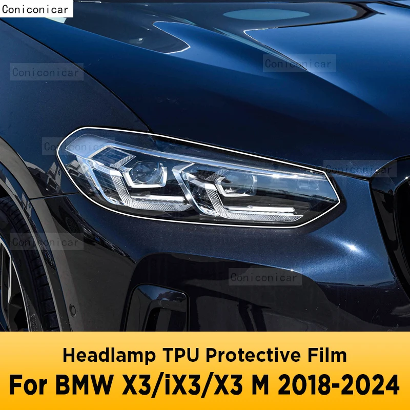 

For BMW X3 iX3 X3M G01 G45 G08 F97 2018-2024 Car Exterior Headlight Anti-scratch Front Lamp TPU Protective Film Accessories