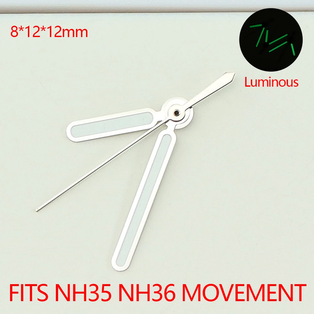 NH35 Watch Hands C3 Green Luminous Hands For Seiko NH35 NH36 4R36 Movement Nautilus Needle Replacement Watch Accessories Pointer