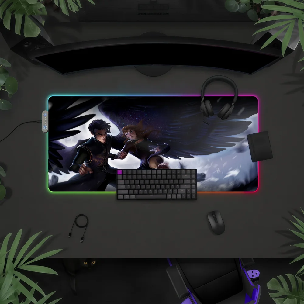 

Коврик для мыши Book a Court of Mist n Fury с RGB LED-подсветкой, красочный, для игровой клавиатуры, нескользящий, водонепроницаемый, для стола