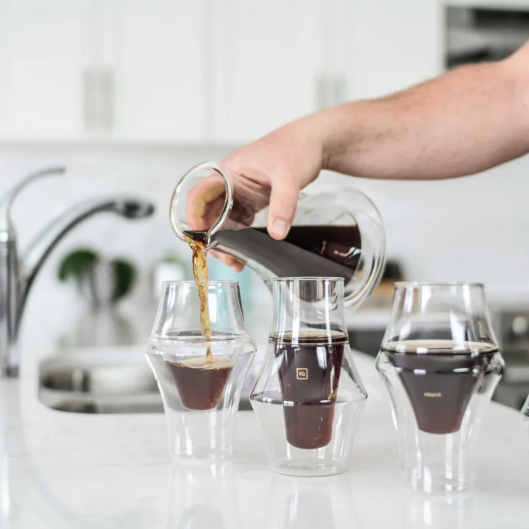 

Double Layer Insulated Transparent Glass Coffee Dripper aring Pot Heat Resistant Luxury mat European Sle Coffee er