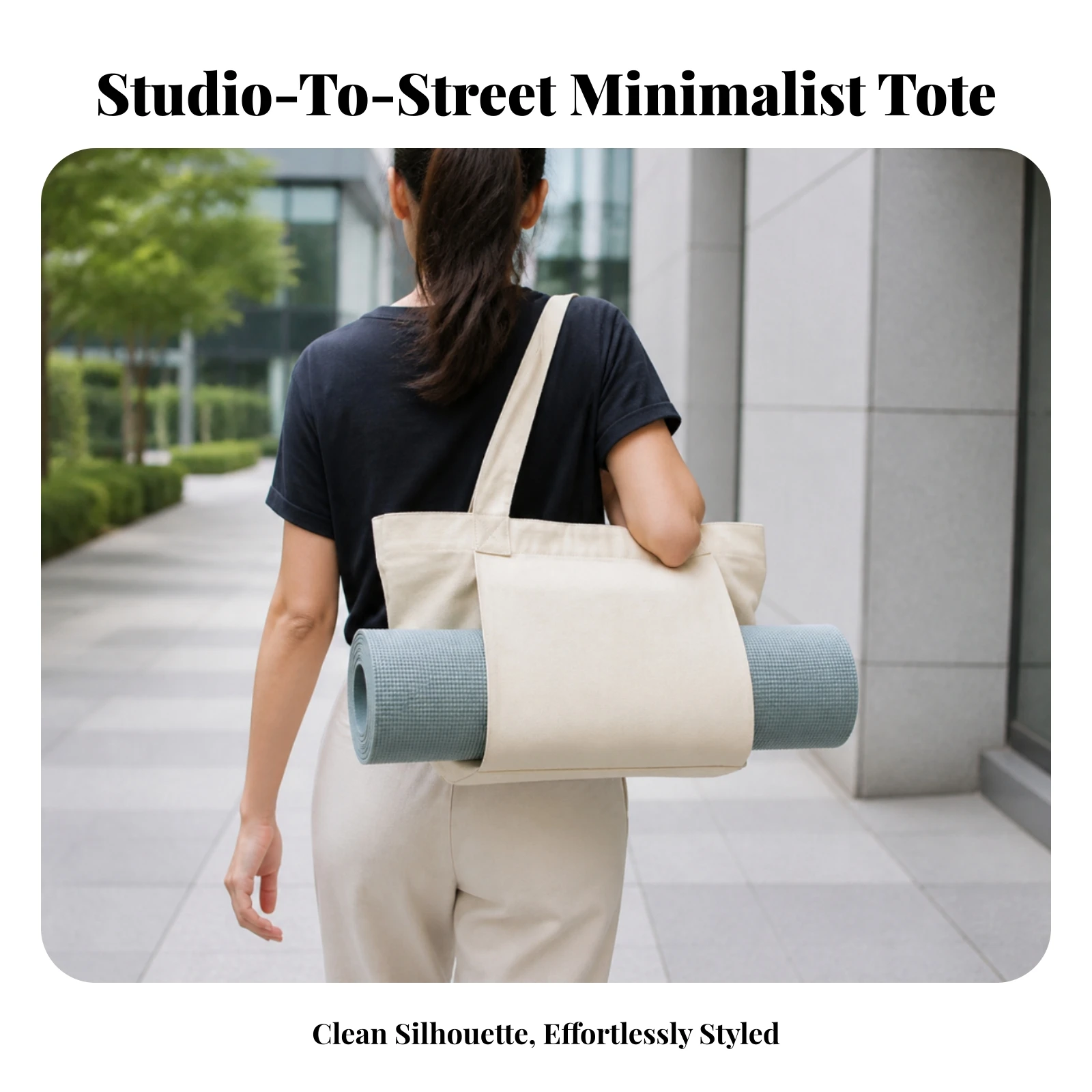 Pilates Mat Bag Roomy Pilates Mat Carrier Canvas Tote Bag Long-Lasting Convenient for Yogis, Gym, Travel