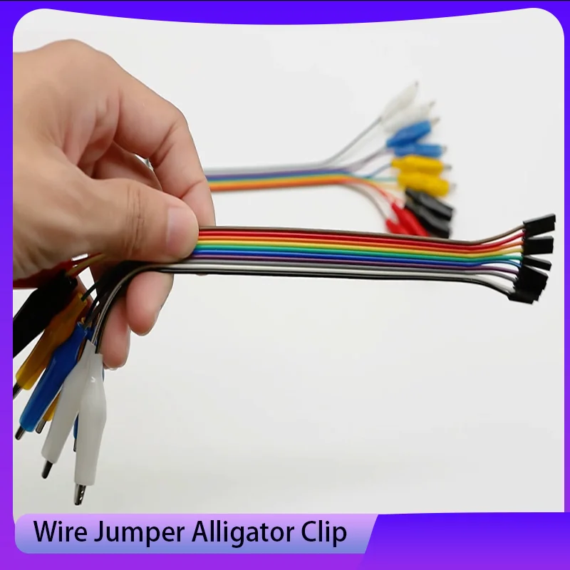 

DIY Connection Double Head Alligator Clip Jumper Cable 20cm/30cm 10-Pin Male And Female Test Wire Jumper for Electronics