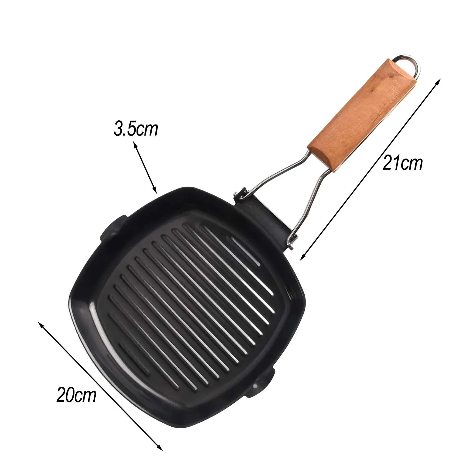 

For Induction Stoves Induction Compatible Pan Folding Handle Grill Pan Kitchen Picnics Scratch Resistance Even Heat Conduction
