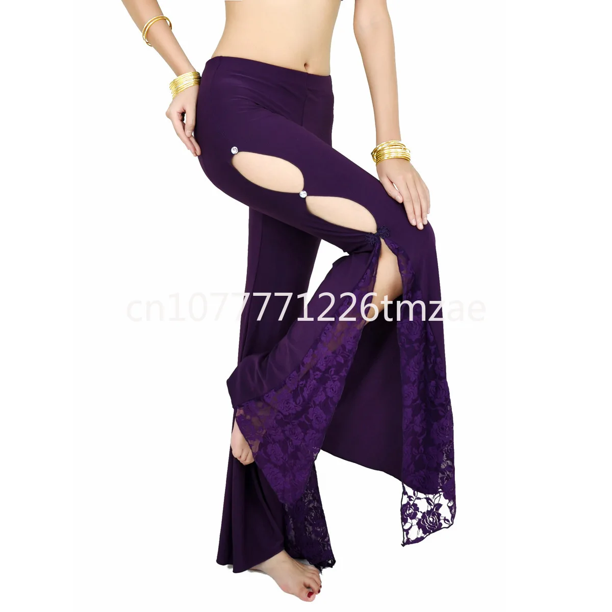 

Professional Belly Dance Cardigan Lace-up Trousers Latin Dance Women's Sexy Lace-up 9 Colors Dance Trousers