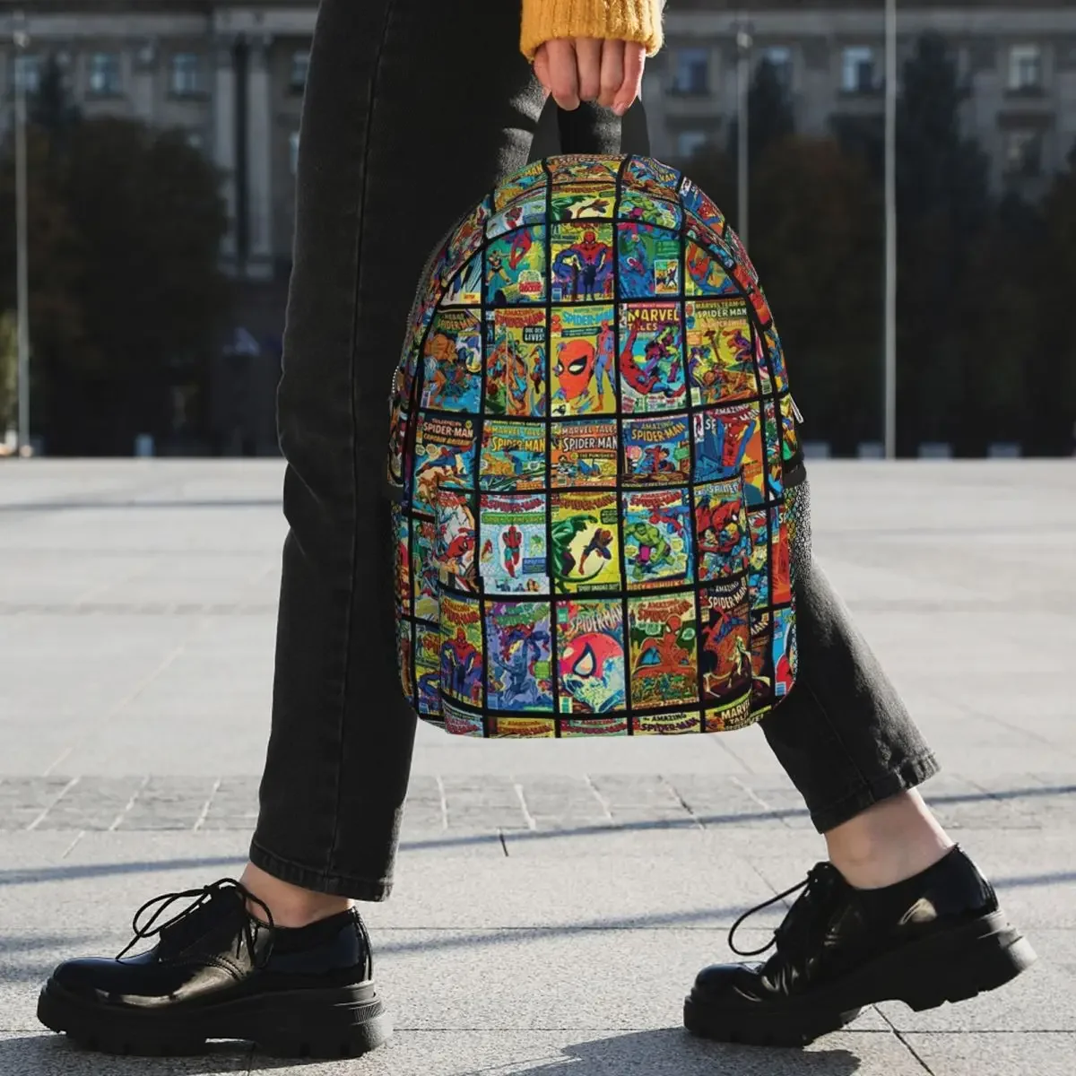 Sac à dos à motif de bande dessinée Smile Hero pour garçons et filles, sacs d'école pour enfants, sac à dos de voyage, sac initié, collection vintage