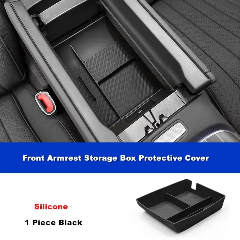 

Car Front Armrest Storage Box Silicone Protective Pad Cover Trim For Mercedes Benz E Class W214 S214 2024 Interior Accessories