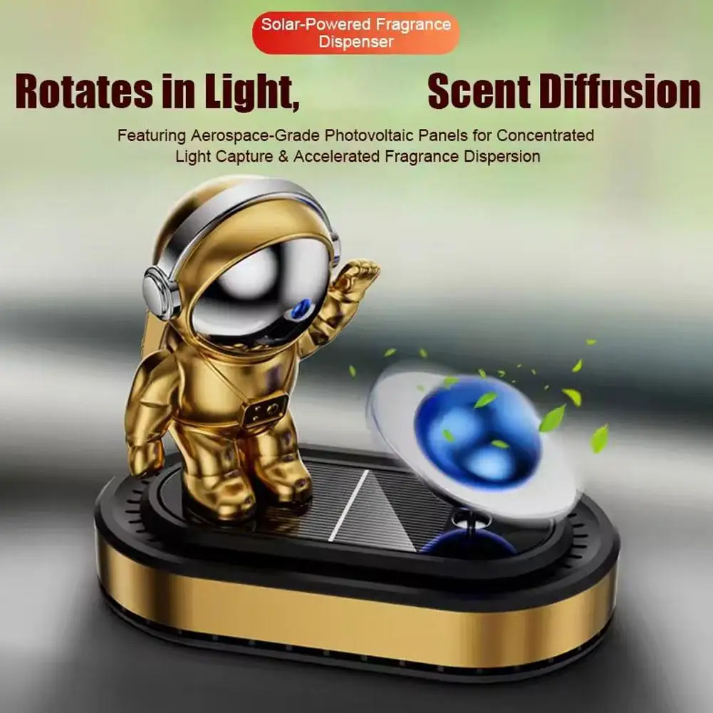 

Astronaut Solar Car Air Freshener Rotatable Scent Diffuser Accessory Car Aromatherapy Interior S6B7