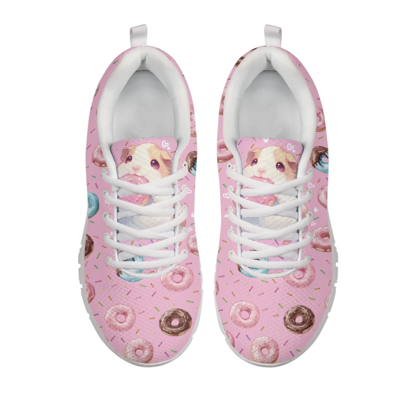 Coloranimal Coffee Dessert Soft Training Athletic Sport Shoes for Women Mesh & EVA Sole Sports Tennis Shoes New Arrival