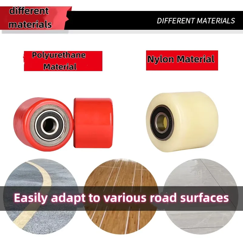 Replacement Caster Wheels Fork Wheel Bearing Small Hydraulic Lifting and Handling Wheels Polyurethane Nylon Wheels