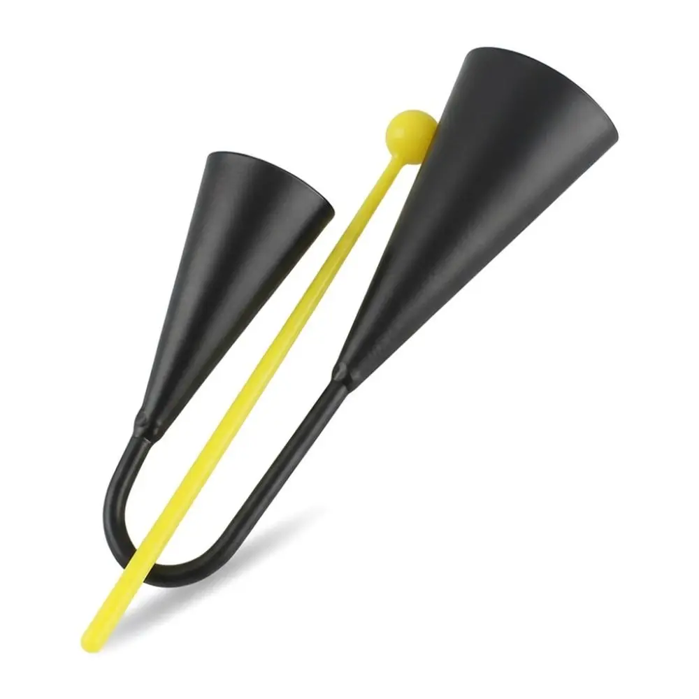 ​Handheld Two Tone Metal A-go-go Bell​ ​Iron ​Latin Percussion Instrument​ ​Cowbell​ ​With Stick​ ​Binaural Samba Cowbell​