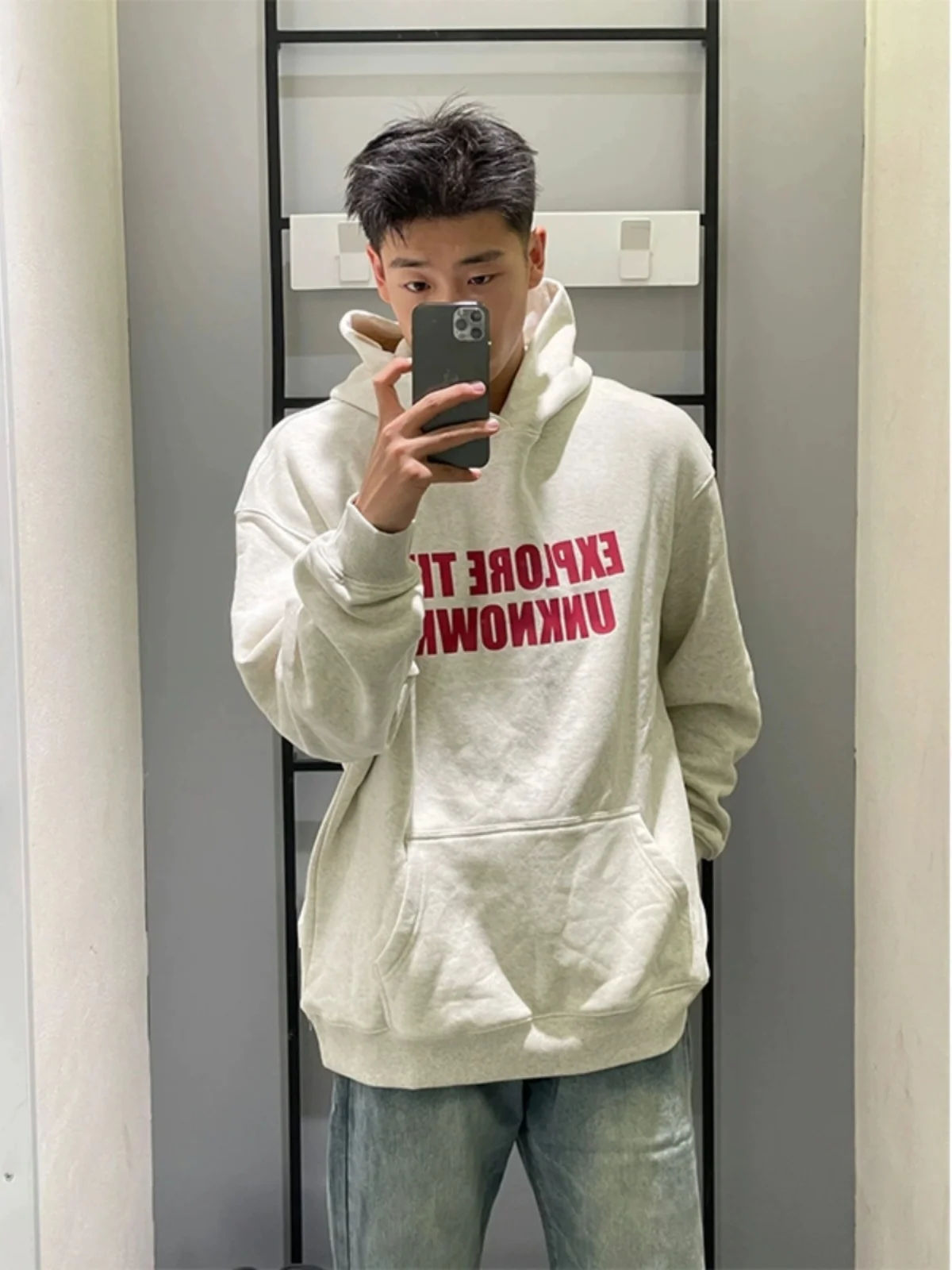 

Мужская толстовка в американском ретро-стиле с буквенным принтом, на флисовой подкладке, осенне-зимняя, свободного кроя, повседневная, из полиэстера, молодежный тренд