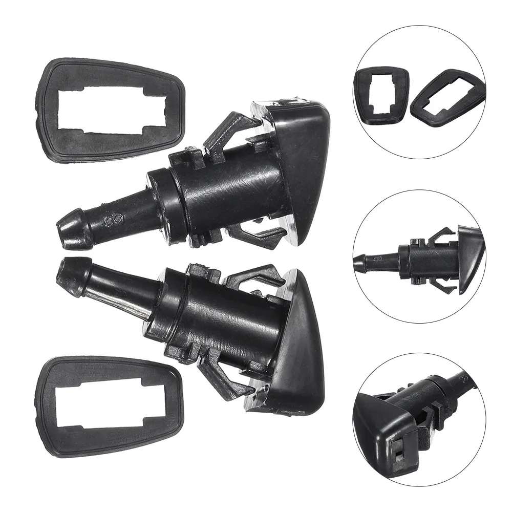 

1Pair Reliable Replacement Windshield Washer Nozzles Heavy-Duty Car Wiper Nozzles Easy-Install Spray Kit for Front Windshield