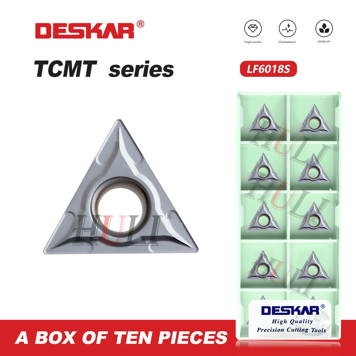 

DESKAR CNC lathe Cutting Tools TCMT110204 TCMT110208 TCMT16T304 TCMT16T308 LF6018S Turning Blade Cutting Tools Triangular Blade