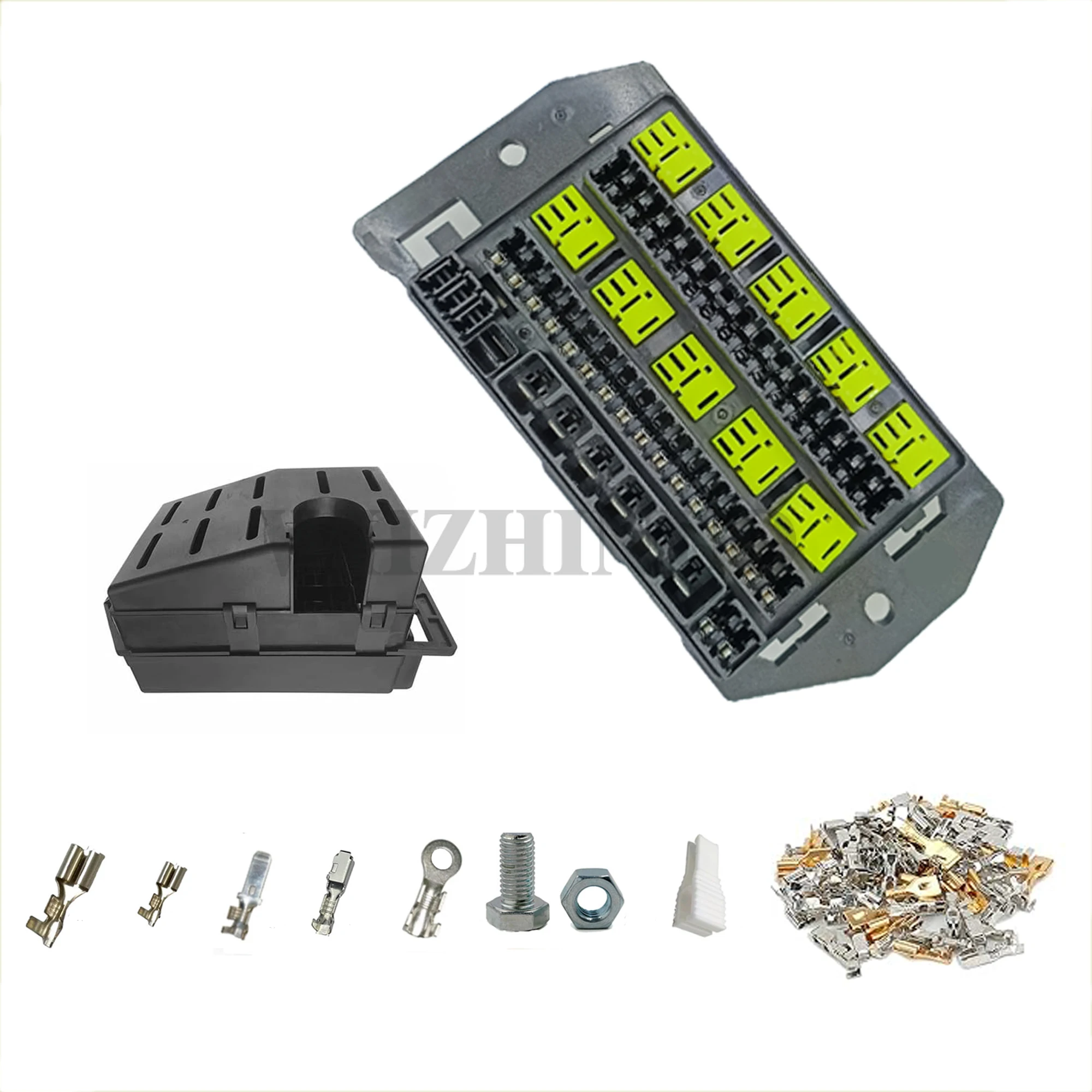 

12V24VRelay Fuse Block With 10Pack 5Pin 30A Relays Slots 40 ATC/ATO Fuse Circuit Control Relay System Box 12 Volt Fuse Block