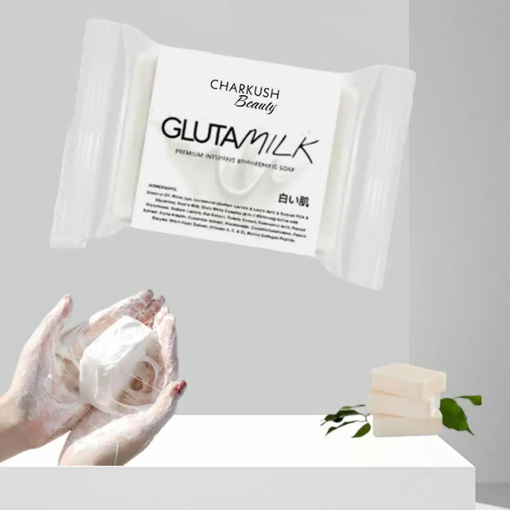 Gสบู่นมสบู่ Glutamilk Charkush Beauty Glutamilk Brightening Soap สําหรับสบู่ทําความสะอาดผิวเรียบเนียนนุ่ม B6d1