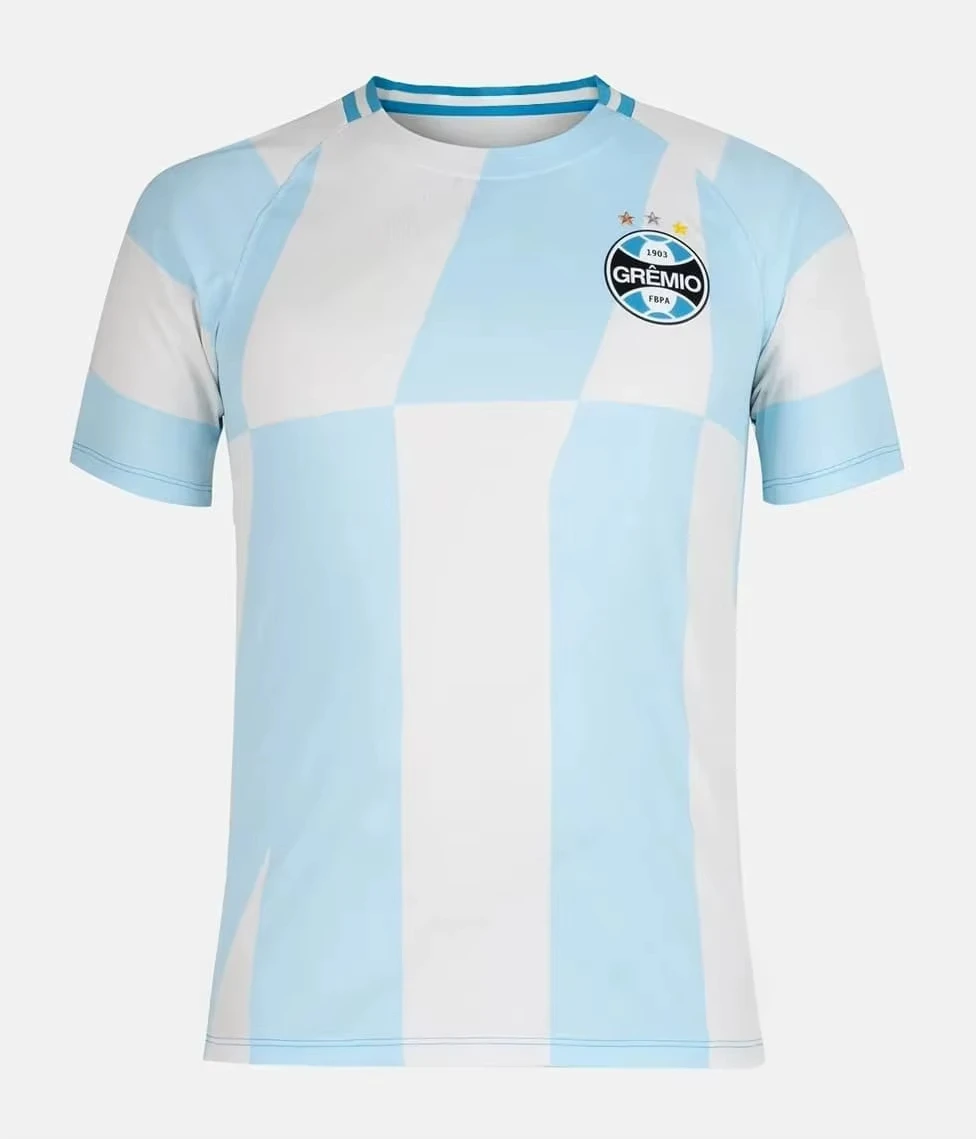 Gremio Soccer Jersey 2026‑2027 Season Blue Black White Vertical Stripe Short Sleeve Football Shirt Men Fan Sport Family Matching