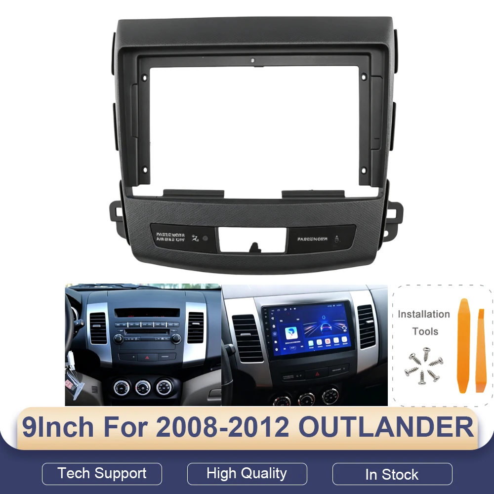 For 2008-2012 OUTLANDER 9INCH Car DVD Radio Android Stereo Audio Screen Multimedia Video Player Navigation Harness Cables Frame