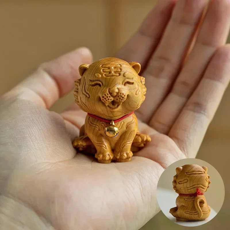 Mini Wood Carving Twelve Zodiac Ornaments Cute Mouse Ox Tiger Rabbit Dragon Snake Animal Decor Office Desktop Decor Kids Gift