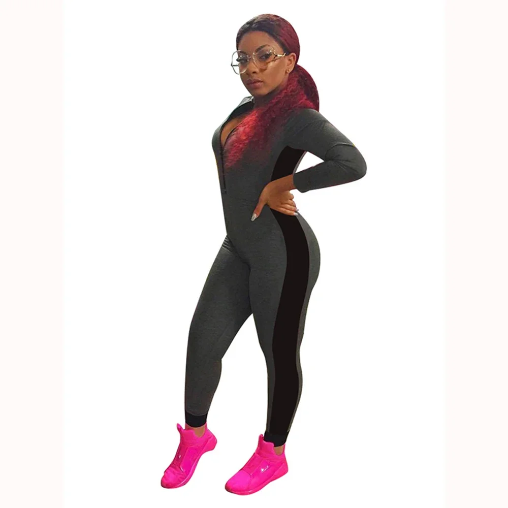 จั๊มสูทแฟชั่นคาปรีลําลองเกาะอกไม่มีสายหนังของผู้หญิง