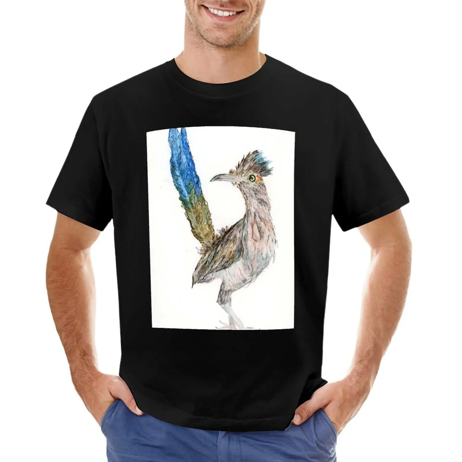 Roadrunner T-Shirt boys animal print Short sleeve tee hippie clothes aesthetic clothes t shirts for men cotton