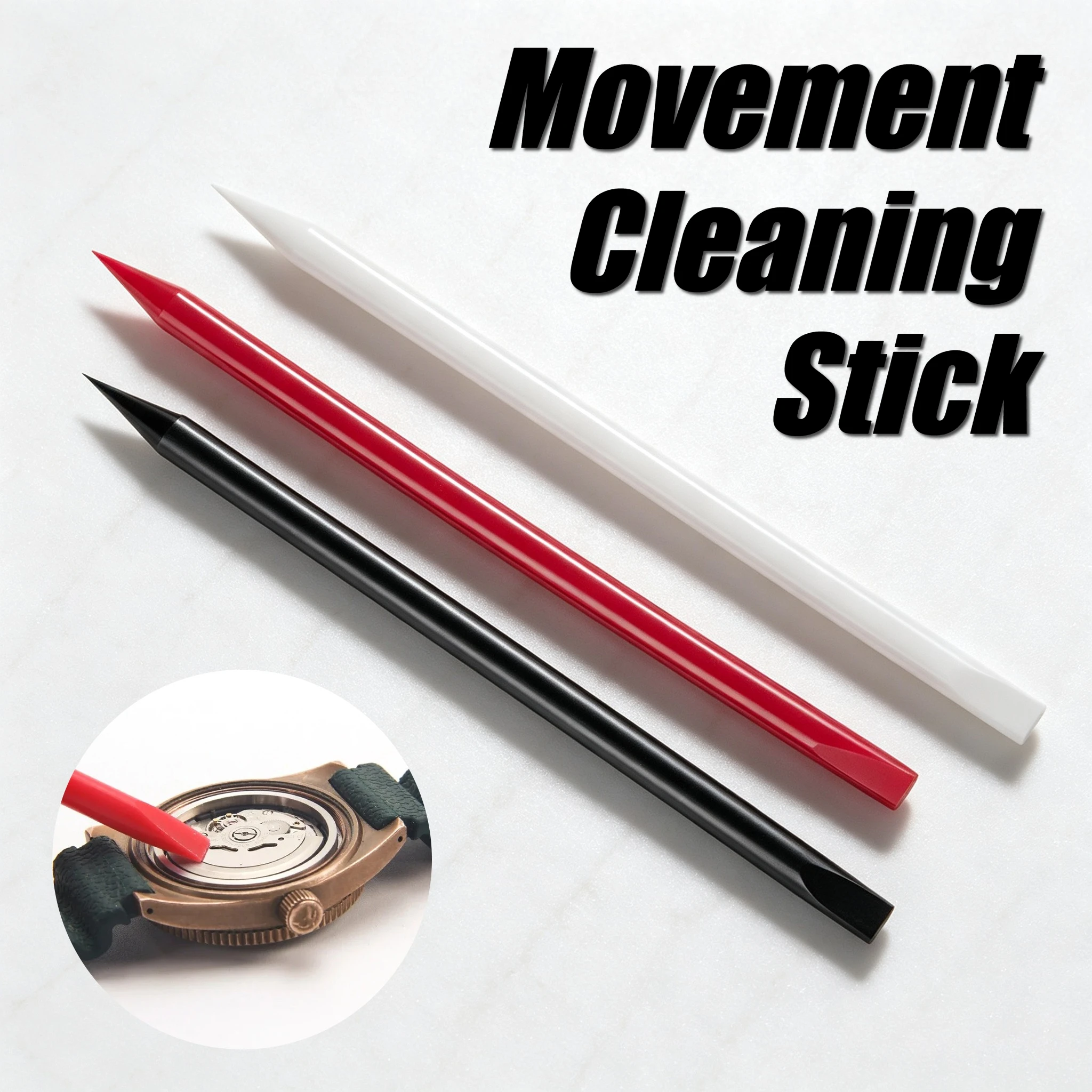 Portable Professional Watch Dial Cleaning Pen Plastic Dust Removal Watchmaker Watch Repair Tool Maintain Movement Cleaning Stick