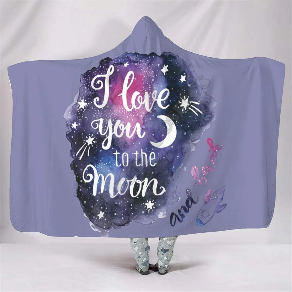 Valentine  3d Printed Hooded Blanket Adult Kids Sherpa Fleece Blanket Cuddle Offices in Cold Weather Gorgeous
