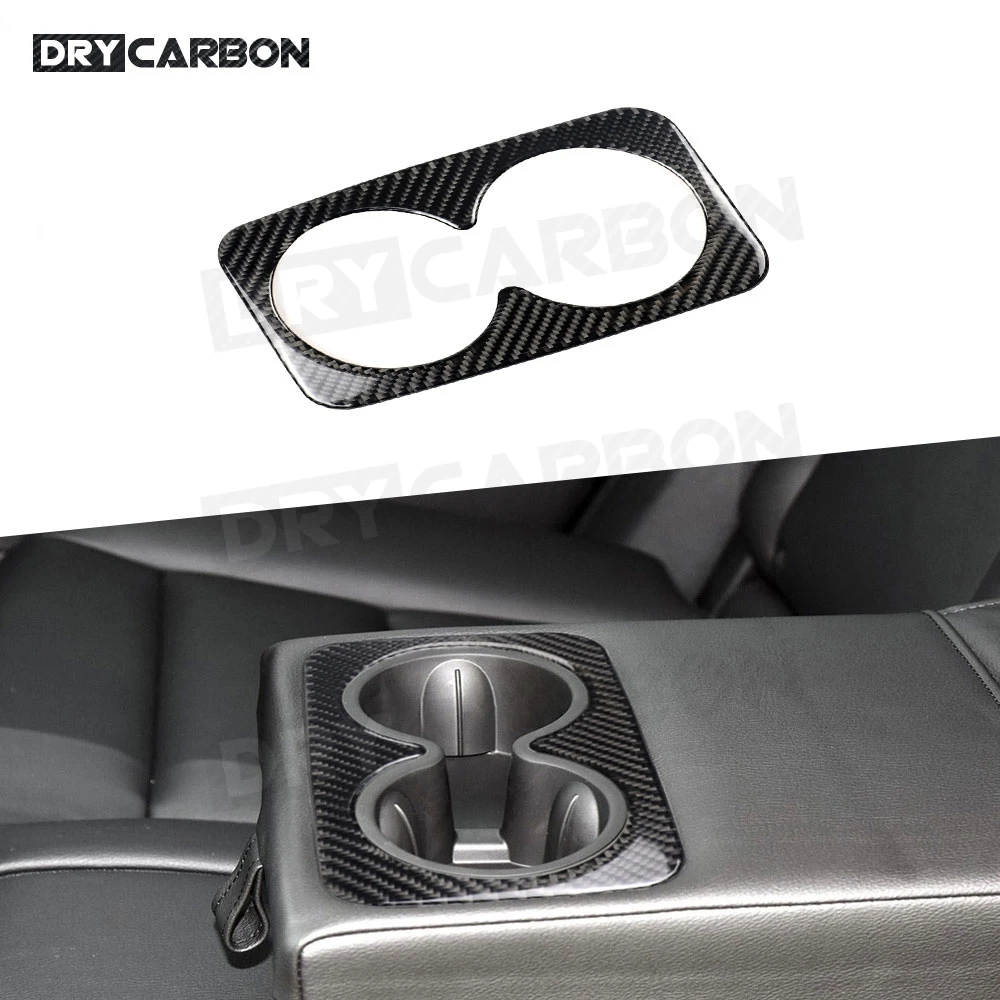 

1Pc Carbon Fiber Rear Seat Water Cup Holder Trim Cover Car Decor Interior Car Trim for Cadillac XT5 2016-2019 Car Accesories