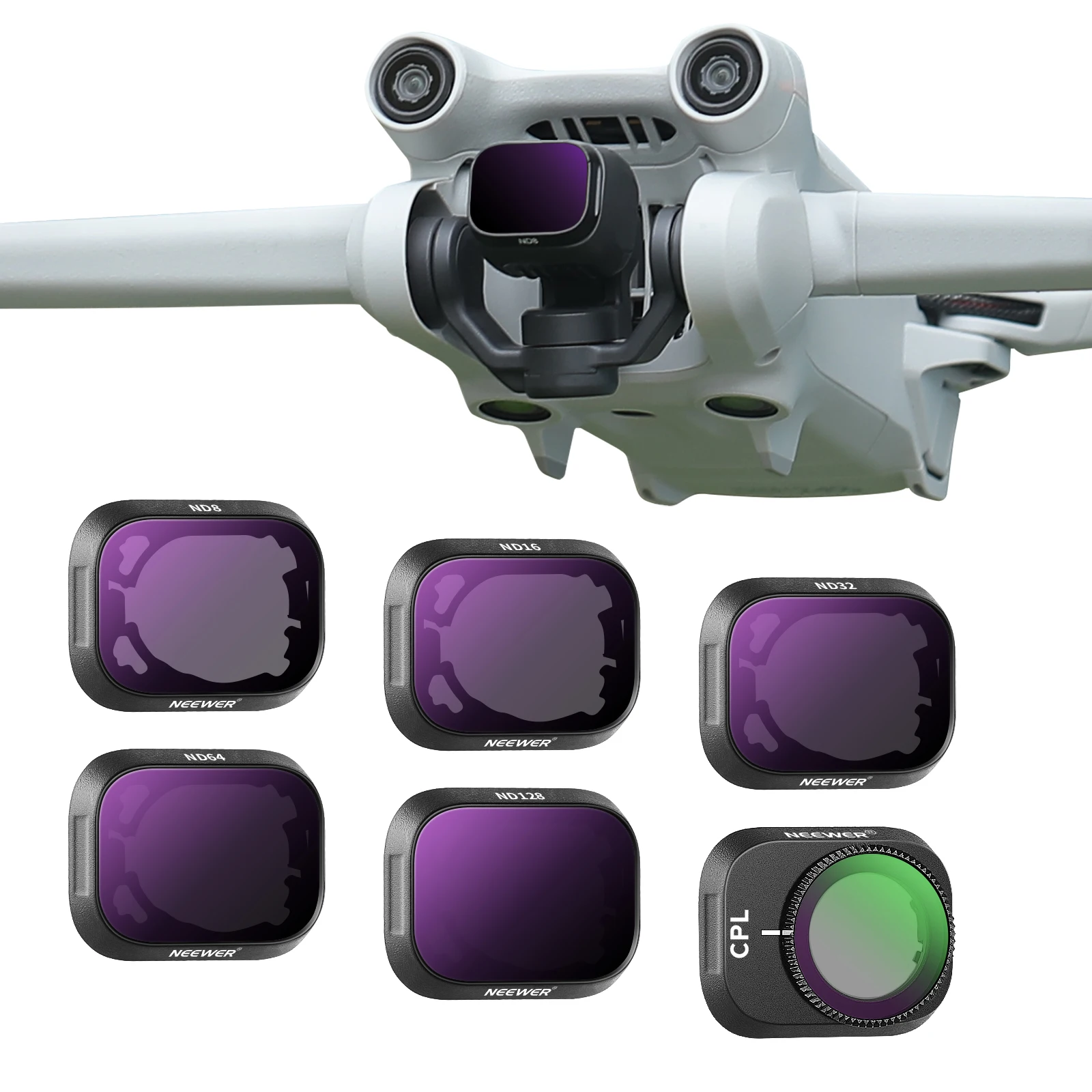 NEEWER ND-filterset compatibel met DJI Mini 3/Mini 3 Pro, 6-pack filter met neutrale dichtheid Drone-lensaccessoire - afbeelding 2