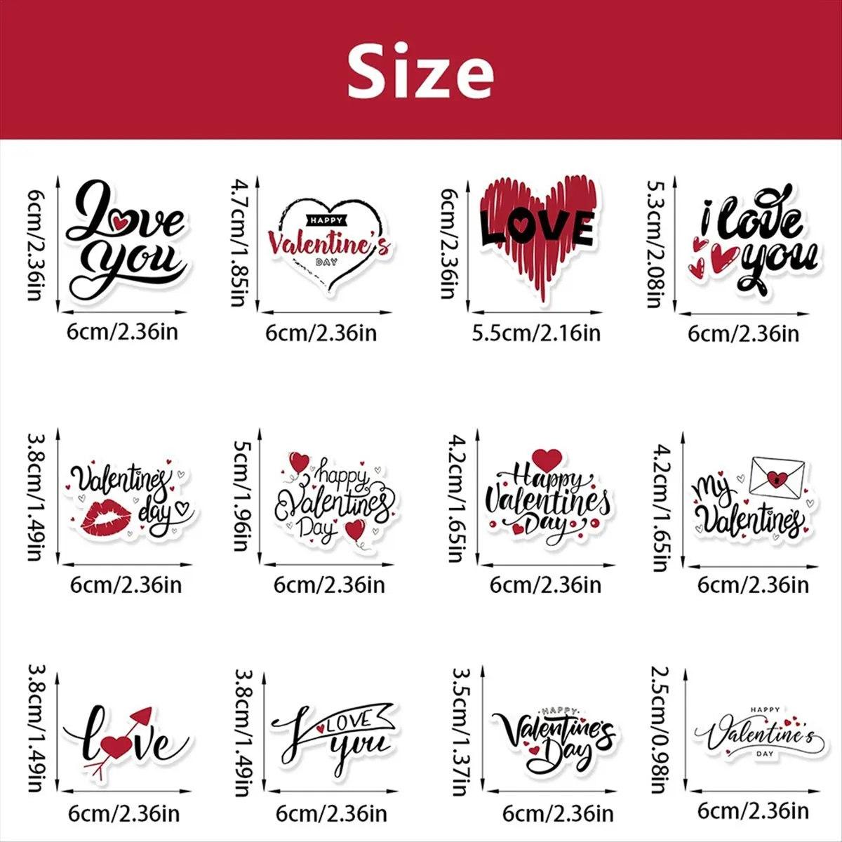 ABNH 48Pcs Valentine'S Day Cake Toppers- Happy Valentine'S Day Party Supplies