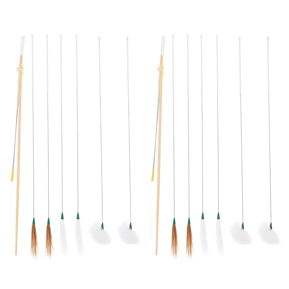 16 قطعة أدوات تنظيف الشمع مقبض من الخيزران يختار الأذن المحمولة لإزالة شمع الأذن الآمن لوازم تنظيف الأذن مجموعة إزالة شمع الأذن