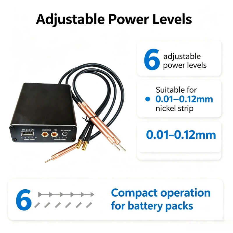 Portable Built-in Spot Welder Adjustable Power Mini Spot Welding Kit for DIY 18650 Lithium Nickel Strip Assembly