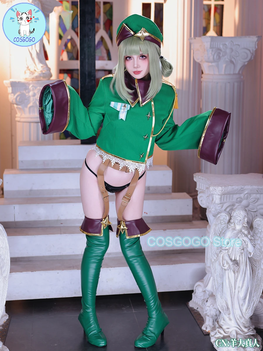 

Araga Kiwi Cosplay Costume Halloween I Admire Magical Girls, and... Outfit Gushing Over Magical Girls Sexy Coat Hat Boots Wig