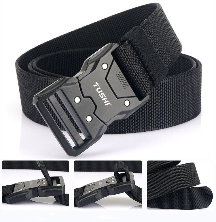 1PCS Army Style Combat Belt Quick Release Tactical Belt Nylon Men Jeans Waist Belt Accessories Soft Elastic Anti-Slip Waist Belt