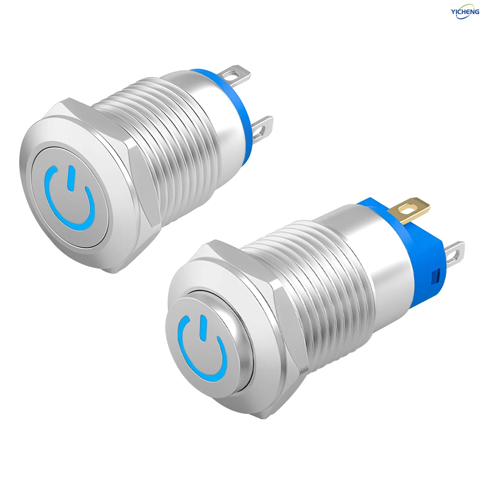 10 قطعة 16 مللي متر مفتاح زر من الفولاذ المقاوم للصدأ ، مقاوم للماء IP67 ، LED مصباح الجهد 3 فولت ~ 220 فولت اختياري التيار المتناوب/تيار مستمر. سلك المقبس