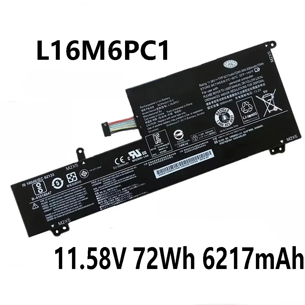 L16M6PC1 L16L6PC1 11.58V 72Wh 6217mAh Laptop Battery For Lenovo Yoga 720 720-15 720-15Ikb Series L16C6PC1 3ICP4/43/110