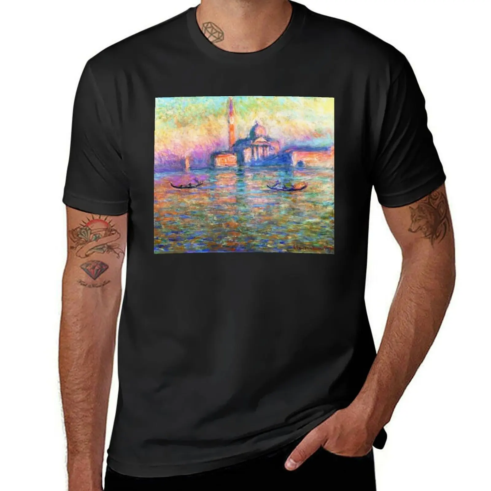 Claude Monet | Church of San Giorgio Maggiore at Dusk T-Shirt shirts graphic tees plus sizes mens t shirts